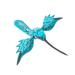 Caribbean Flight,'Painted Caribbean Blue Wood Alebrije Hummingbird Ornament'