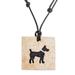 Best Friend,'Coconut Shell and Lava Stone Dog Pendant Necklace'