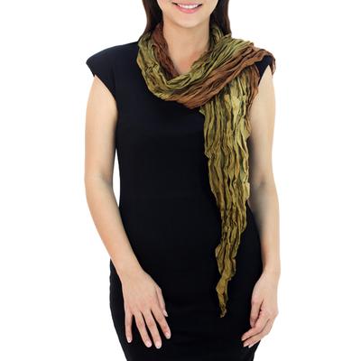 Silk scarf, 'Summer Jungle'