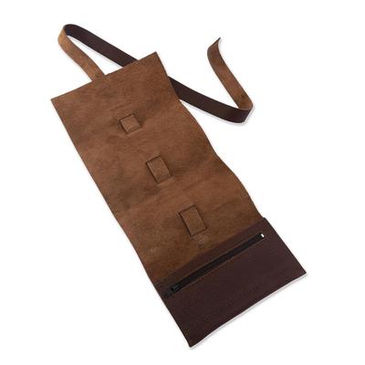 Tech Moves,'Brown Leather Cable Organizer'