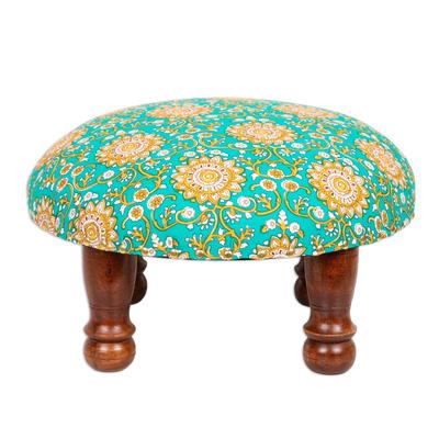 Mughal Architecture,'Floral Motif Ottoman with Woo...