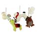 Wool ornaments, 'Cheerful Creatures' (set of 4)