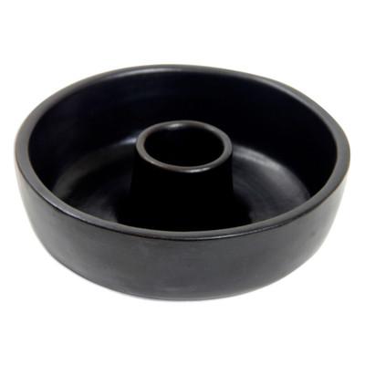 Ceramic canape dish, 'Rinjani Black'