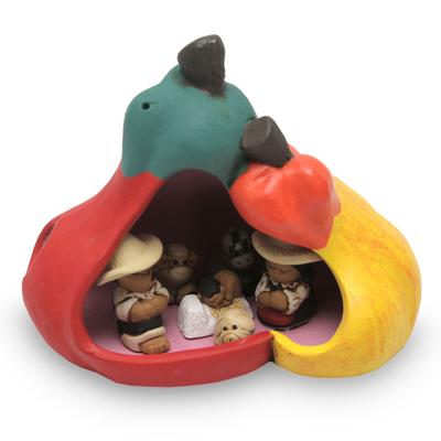 Ceramic nativity scene, 'Pepper Love'