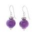 Perfect Orbs,'Amethyst and 925 Silver Dangle Earrings from Thailand'