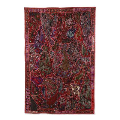 Russet Paisleys,'Recycled Patchwork Paisley Wall H...