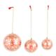 Holiday Leaves,'Set of 3 Papier Mache Ornaments with Red Leafy Details'