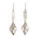 Sophisticatedly Natural,'Leafy Sterling Silver Dangle Earrings with Hammered Details'