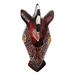 Zebra Head,'Artisan Crafted Wood and Aluminum African Zebra Mask'