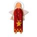 Star Angel in Red,'Red Wood Angel with a Star in Holiday Decor from Bali'