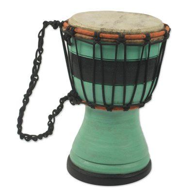 Green Invitation to Peace,'Green Decorative Djembe...