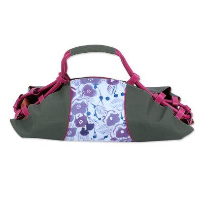 Beach Outing,'Batik Cotton Floral Duffel Bag in Cl...