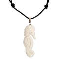 Timid Sea Horse,'Hand Made Bone Pendant Necklace Sea Horse from Indonesia'