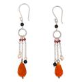 'Handmade Multi-Gemstone Sterling Silver Waterfall Earrings'