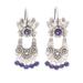 'Bird-Themed Lapis Lazuli Chandelier Earrings from Mexico'