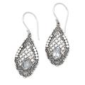 Lattice to Heaven,'Hand Crafted Blue Topaz and Dangle Earrings'