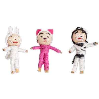 Little Farm,'Animal-Themed Folk Art Worry Dolls (Set of 3)'