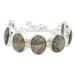 'Sterling Silver Link Bracelet with 60-Carat Labradorite Gems'