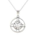 Pure Elegance,'Cultured Pearl Sterling Silver Celtic Star Pendant Necklace'