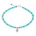 Triangular Bloom in Blue,'Blue Howlite and Jasper Beaded Anklet with Silver Charm'