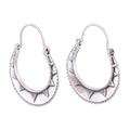 Sunbeam,'Fair Trade Indian Style Sterling Silver Hoop Earrings'