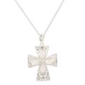 True Faith,'Sterling Silver and Rainbow Moonstone Cross Necklace'