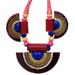 Eastern Suns,'Ceramic Pendants on Artisan Crafted Indian Cotton Necklace'