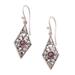 Diamond Vines,'Handmade Amethyst and Sterling Silver Dangle Earrings'