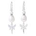 My Sweet Angel,'Angel Themed Cultured Pearl Dangle Earrings from Thailand'