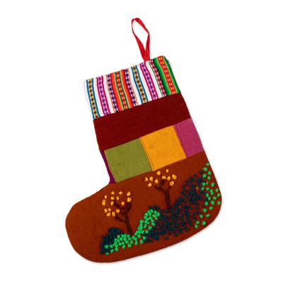 Sweet Christmas Home,'Handmade Multicolor Christmas Stocking with Andean Details'