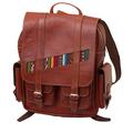 Inca Explorer,'Handcrafted Brown Leather Backpack with Wool Accent'
