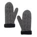 Andean Hands,'Grey 100% Alpaca Hand Knit Mittens With Cable Knit Design'