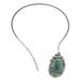 Slice of Green,'Stainless Steel and Agate Collar Necklace'