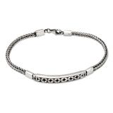 Truehearted,'Men's Sterling Silver Pendant Bracelet Crafted in Bali'