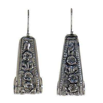 Hanging Jasmine,'925 Sterling Silver Floral Drop Earrings from Thailand'