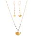 Golden Ginkgo,'22k Gold-Plated Iolite Leafy Jewelry Set from India'