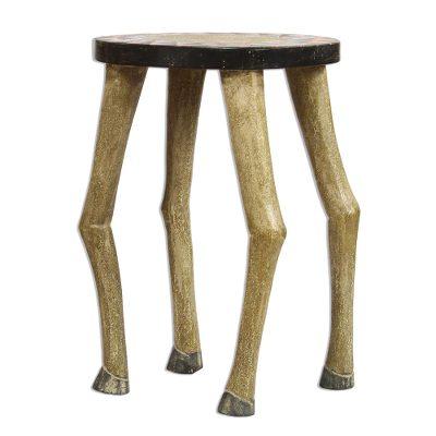 Galloping Horse,'Horse-Themed Sese Wood Accent Table from Ghana'