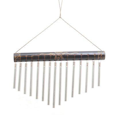 Melodic Blossom,'Bamboo and Aluminum Floral Wind Chimes from Bali'