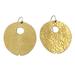 Metallic Lady,'Hammered Finish Brass Dangle Earrings Crafted in Bali'