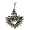 'Religious Cherub-Themed Sterling Silver Pendant from Mexico'