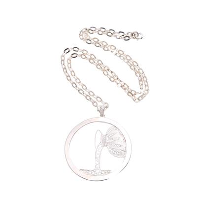 Elegant Aquarius,'Sterling Silver Filigree Aquarius Necklace from Java'