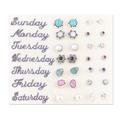 Lifetime Jewels,'Set of 14 Polished Gemstone Stud Earrings Crafted in India'