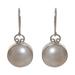 Pearl dangle earrings, 'White Moon'