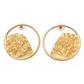 Curved Waves,'Curvy 18k Gold-Plated Brass Drop Earrings from Bali'