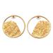 Curved Waves,'Curvy 18k Gold-Plated Brass Drop Earrings from Bali'