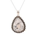 Gathering Storm,'Dendritic Opal and Sterling Silver Pendant Necklace'