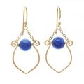 Swing in Blue,'Kyanite Gold Plated Dangle Earrings from Thailand'