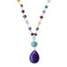 Springtime Purple,'Brazilian Purple Jade & Multi-Gemstone Necklace'