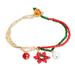 Christmas Star,'Christmas Star Pendant Bracelet with Crystal and Glass Beads'