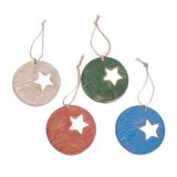 Shooting Light,'Assorted Star Pattern Ceramic Ornaments (Set of 4)'